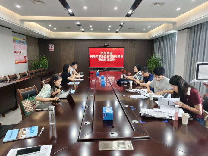 銅陵市市場(chǎng)監(jiān)督管理局到公司開(kāi)展專項(xiàng)檢查 銅陵市市場(chǎng)監(jiān)督管理局到公司開(kāi)展專項(xiàng)檢查